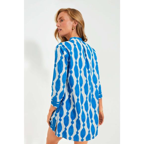 RO'S GARDEN Blue Jalapa Tokyo Short Kurta Dress Size L NWT - Picture 2 of 6